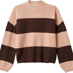 Brixton brown and beige stripe sweater XL